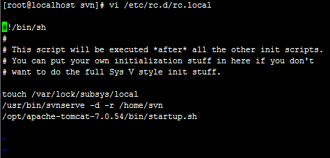 Linux(centos)开机自动启动SVN服务
